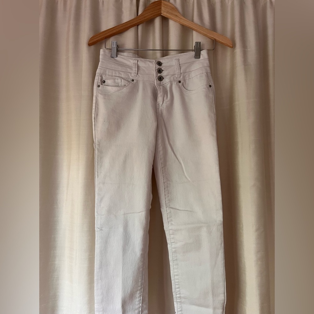 White Blue Spice stretch Jean- Wide waist